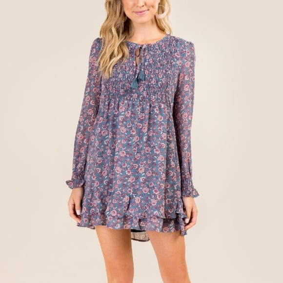 Blue Pair Dresses & Skirts - ***SOLD*** Helena Tie Front Floral Shift Dress